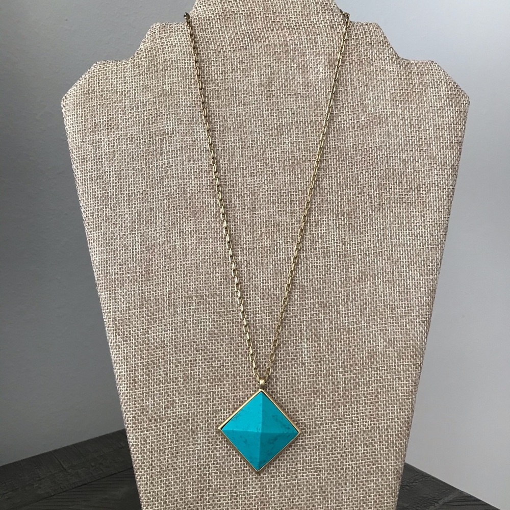 Lucky Brand gold and turquoise necklace